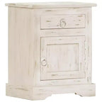vidaXL Mesita de Noche Blanca 40x30x50 cm Madera Maciza de Mango