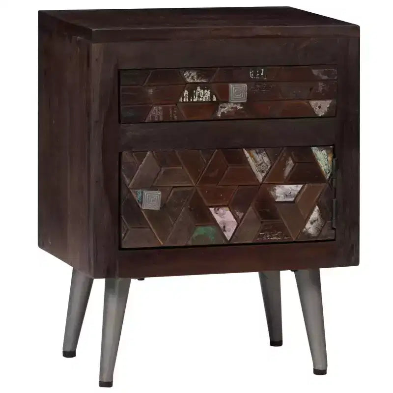 vidaXL Bedside Cabinet Solid Reclaimed Wood 15.7x11.8x19.6
