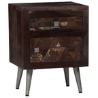 vidaXL Mesita de Noche Madera Maciza Reciclada 40x30x50 cm