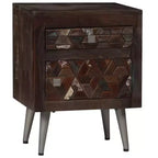 vidaXL Mesita de Noche Madera Maciza Reciclada 40x30x50 cm
