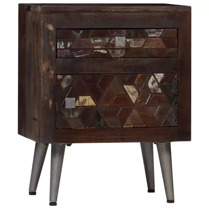 vidaXL Mesita de Noche Madera Maciza Reciclada 40x30x50 cm