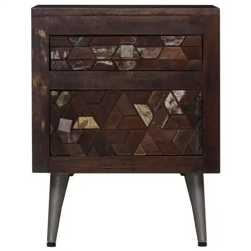 vidaXL Mesita de Noche Madera Maciza Reciclada 40x30x50 cm