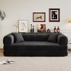 Whisen 78.8 Sofá seccional modular sin brazos, sofá cama convertible, sofá de compresión con respaldo y reposabrazos con almohada