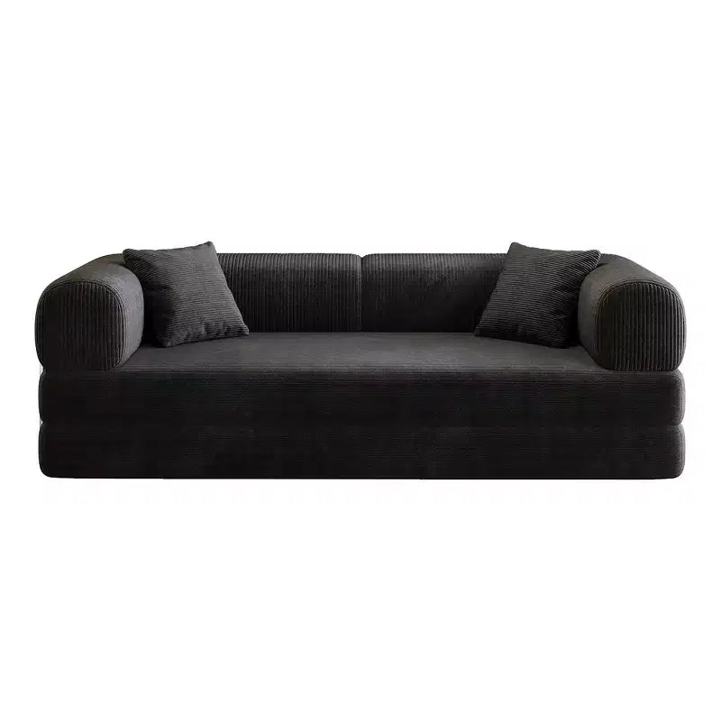 Whisen 78.8 Sofá seccional modular sin brazos, sofá cama convertible, sofá de compresión con respaldo y reposabrazos con almohada