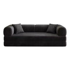 Whisen 78.8 Sofá seccional modular sin brazos, sofá cama convertible, sofá de compresión con respaldo y reposabrazos con almohada