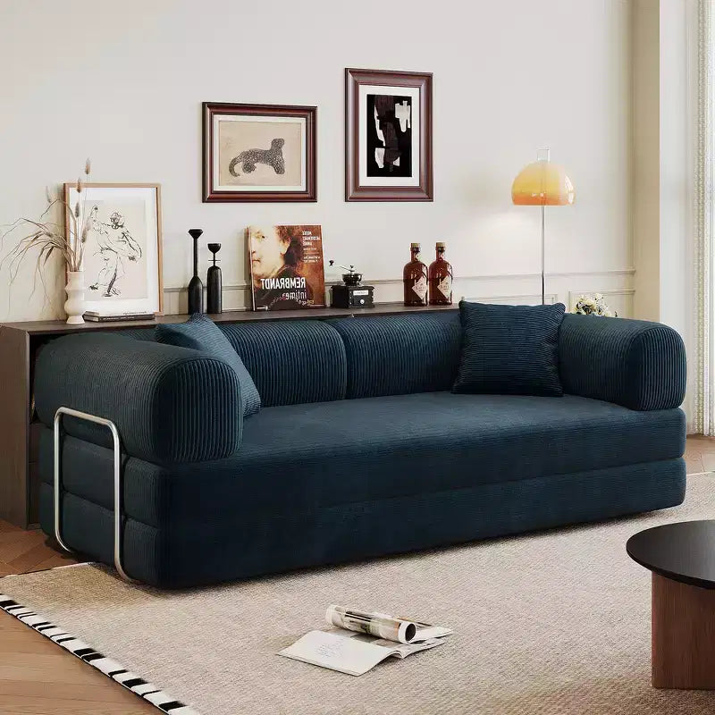 Whisen 78.8 Sofá seccional modular sin brazos, sofá cama convertible, sofá de compresión con respaldo y reposabrazos con almohada