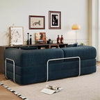 Whisen 78.8 Sofá seccional modular sin brazos, sofá cama convertible, sofá de compresión con respaldo y reposabrazos con almohada