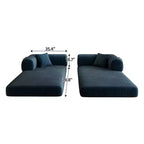 Whisen 78.8 Sofá seccional modular sin brazos, sofá cama convertible, sofá de compresión con respaldo y reposabrazos con almohada