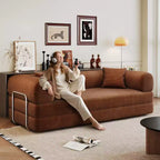 Whisen 78.8 Sofá seccional modular sin brazos, sofá cama convertible, sofá de compresión con respaldo y reposabrazos con almohada