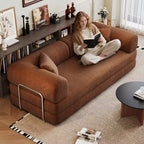Whisen 78.8 Sofá seccional modular sin brazos, sofá cama convertible, sofá de compresión con respaldo y reposabrazos con almohada