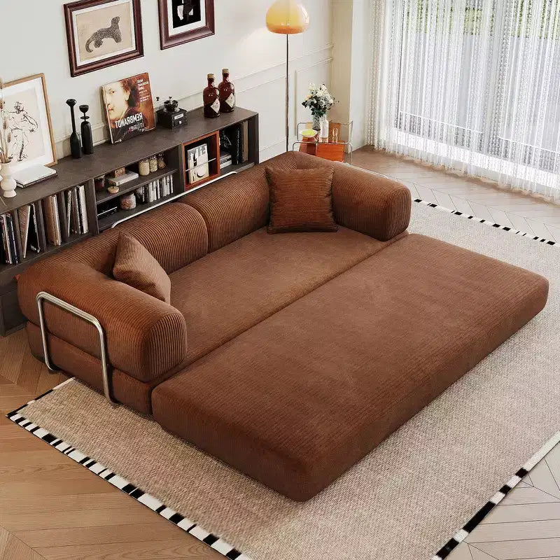 Whisen 78.8 Sofá seccional modular sin brazos, sofá cama convertible, sofá de compresión con respaldo y reposabrazos con almohada