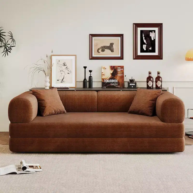 Whisen 78.8 Sofá seccional modular sin brazos, sofá cama convertible, sofá de compresión con respaldo y reposabrazos con almohada