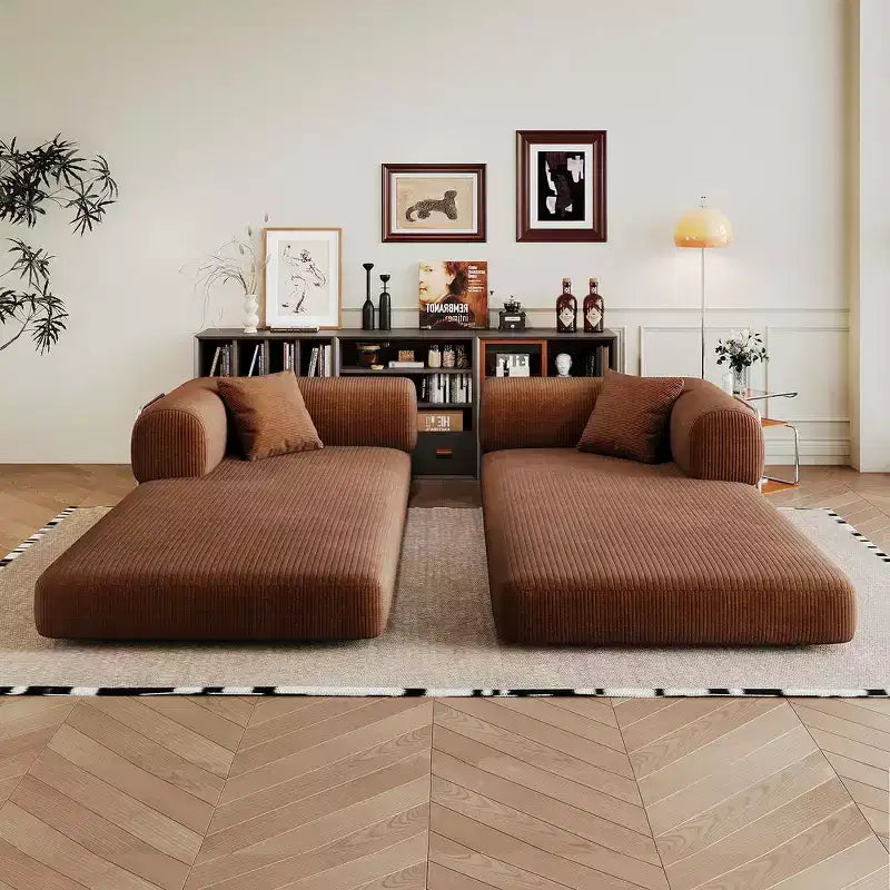 Whisen 78.8 Sofá seccional modular sin brazos, sofá cama convertible, sofá de compresión con respaldo y reposabrazos con almohada