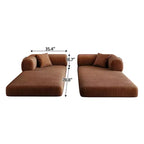 Whisen 78.8 Sofá seccional modular sin brazos, sofá cama convertible, sofá de compresión con respaldo y reposabrazos con almohada