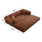 Whisen 78.8 Sofá seccional modular sin brazos, sofá cama convertible, sofá de compresión con respaldo y reposabrazos con almohada