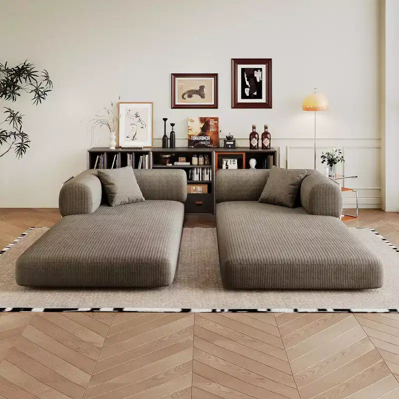 Whisen 78.8 Sofá seccional modular sin brazos, sofá cama convertible, sofá de compresión con respaldo y reposabrazos con almohada