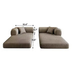 Whisen 78.8 Sofá seccional modular sin brazos, sofá cama convertible, sofá de compresión con respaldo y reposabrazos con almohada