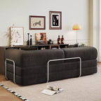 Whisen 78.8 Sofá seccional modular sin brazos, sofá cama convertible, sofá de compresión con respaldo y reposabrazos con almohada