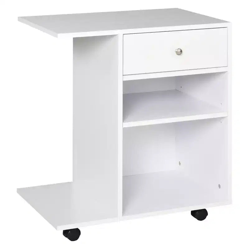 Soporte para impresora móvil, carro archivador rodante con ruedas, estante ajustable, cajón y soporte para CPU