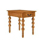 Juego de 3 mesas de centro de madera maciza Luxystar con cajón, incluye 1 mesa de centro vintage y 2 mesas auxiliares para sala de estar