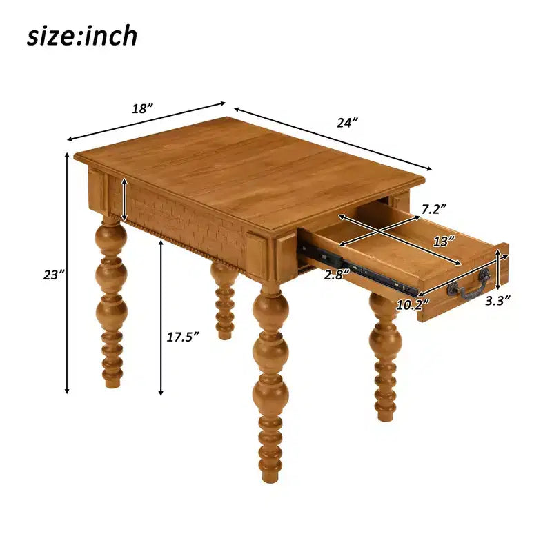 Juego de 3 mesas de centro de madera maciza Luxystar con cajón, incluye 1 mesa de centro vintage y 2 mesas auxiliares para sala de estar