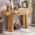 Mesa consola de 47" con cajones de almacenamiento, mesa detrás del sofá de chapa de madera, mesa estrecha para entrada para sala de estar u oficina en casa-Panipeachy