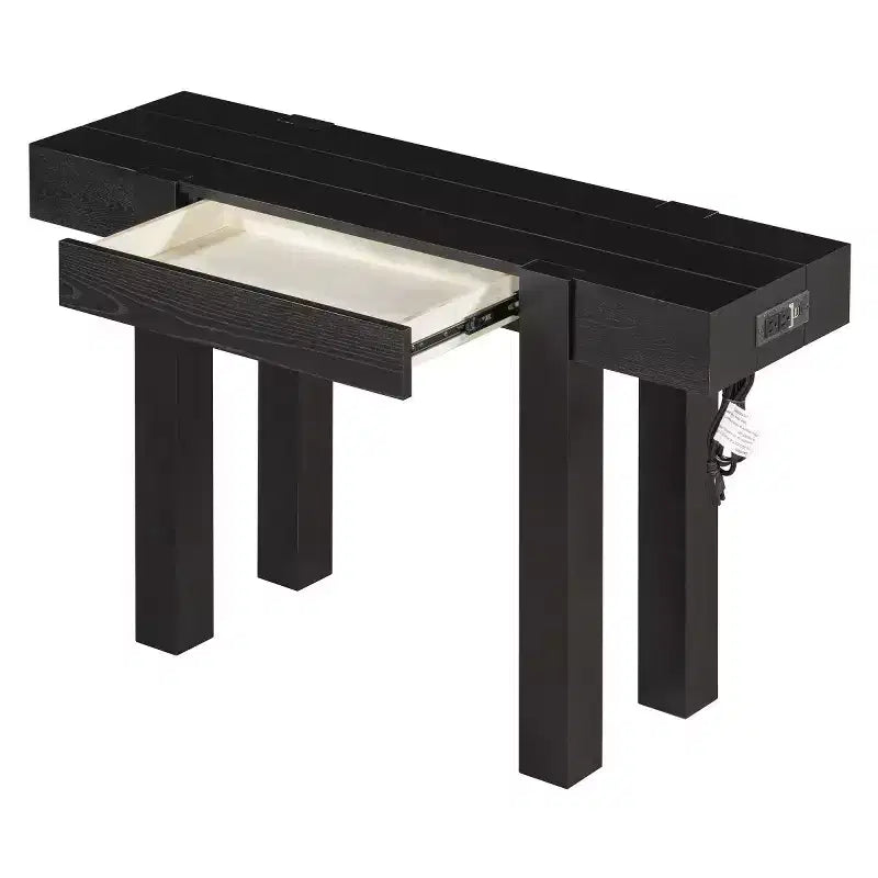 Mesa consola de 47" con cajones de almacenamiento, mesa detrás del sofá de chapa de madera, mesa estrecha para entrada para sala de estar u oficina en casa-Panipeachy