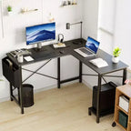 TUYOHW L-Shaped Computer Desk with X-Shaped Frame,50 Gaming Corner Office Desk with CPU Storage Shelf & Side Bag for Home Office,Study,Gaming