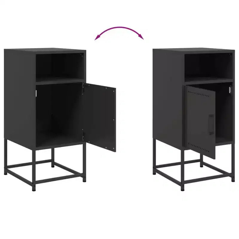 vidaXL Mesita de Noche Auxiliar Mueble de Dormitorio de Acero