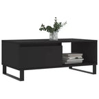 vidaXL Mesa de centro negra de madera contrachapada con almacenamiento medio