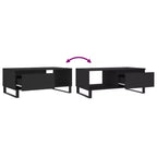 vidaXL Mesa de centro negra de madera contrachapada con almacenamiento medio