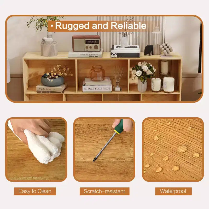 Estantería de almacenamiento de 10 cubos, organizador de almacenamiento de cubos de madera, estantería de madera de 3 niveles para sala de estar/oficina, vitrina, cubos de almacenamiento para decoración del hogar