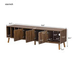 Mueble de TV Clihome de 70 pulgadas, estilo moderno de mediados de siglo, mesa consola multimedia para televisores de hasta 80 pulgadas, centro de entretenimiento con 5 patas de madera maciza para sala de estar
