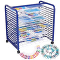 Mobile Art Drying Rack for Hanging Paintings, Suitable for Classrooms and Art Studios, Practical Heavy-Duty Storage Rack Equipped with Multiple Trays