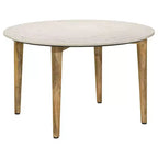 Coaster,Aldis Round Marble Top Coffee Table White and