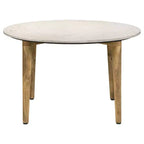 Coaster, Mesa de centro redonda Aldis de mármol con tope blanco
