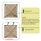TUYOHW Taburetes de Bar Modernos de Cuerda de Papel Tejida, Juego de 2, Sillas de Bar de Altura de Mostrador con Estructura Metálica y Reposapiés, Sillas de Comedor para Cocina, Bar del Hogar