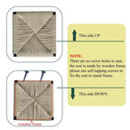 TUYOHW Taburetes de Bar Modernos de Cuerda de Papel Tejida, Juego de 2, Sillas de Bar de Altura de Mostrador con Estructura Metálica y Reposapiés, Sillas de Comedor para Cocina, Bar del Hogar