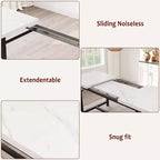 Juego de mesa de comedor de 3 piezas para 4-6 personas, mesa de cocina extensible de 160 cm y juego de bancos con estructura de metal, 2 bancos tapizados, gris retro