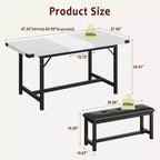 Juego de mesa de comedor de 3 piezas para 4-6 personas, mesa de cocina extensible de 160 cm y juego de bancos con estructura de metal, 2 bancos tapizados, gris retro