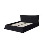 Cama de plataforma tapizada tamaño King Whisen, armazón de cama de metal y madera maciza con cabecera de terciopelo con forma especial