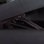MAYEERTY Tumbona de terciopelo, almohada de almacenamiento, ribete de tachuelas, brazo enrollado, sala de estar, dormitorio, oficina, beige