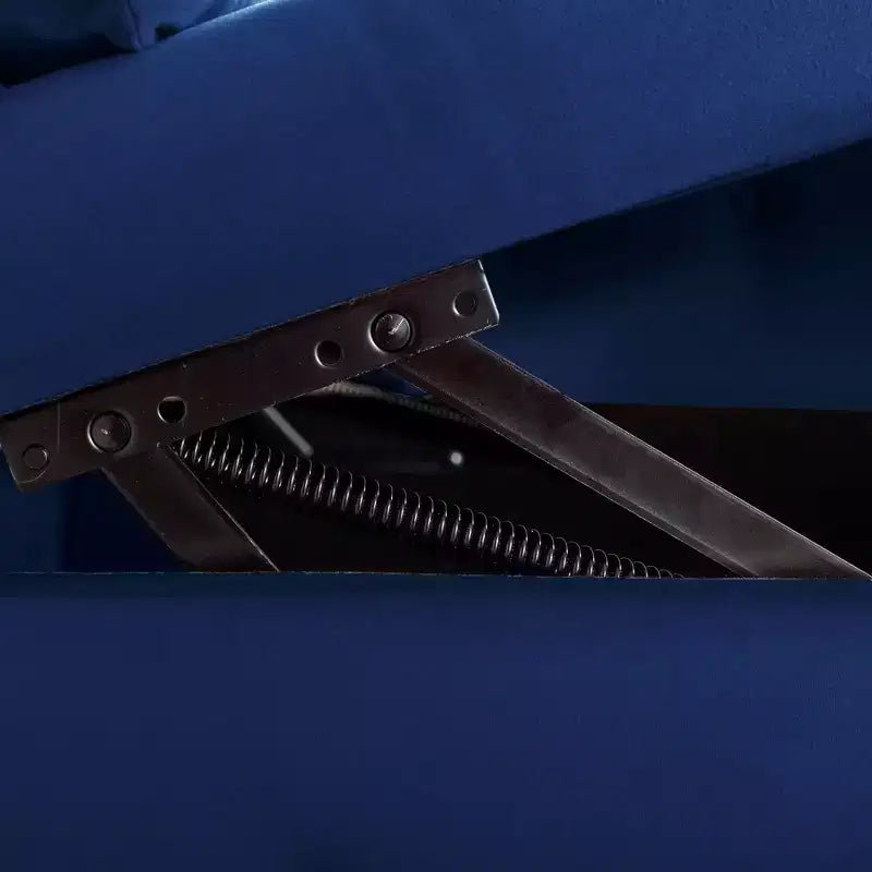 MAYEERTY Tumbona de terciopelo, almohada de almacenamiento, ribete de tachuelas, brazo enrollado, sala de estar, dormitorio, oficina, beige