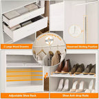 Sistema de Armario Besiost con 2 Cajones de Madera y Zapatero Ajustable