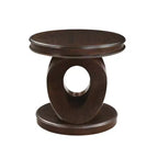 Mesa auxiliar redonda Luxystar Retro de madera con base en forma de X para comedor o sala de estar, Espresso