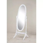 Full Length Tilting Floor Cheval Mirror, White Wood Frame Decorative Dressing Mirror for Bedroom