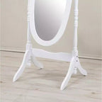 Espejo Cheval de pie inclinable, marco de madera blanca, espejo decorativo para dormitorio