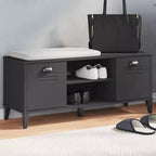 vidaXL Zapatero con estante de almacenamiento, organizador para pasillo, muebles de madera maciza de pino