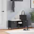 vidaXL Zapatero con estante de almacenamiento, organizador para pasillo, muebles de madera maciza de pino