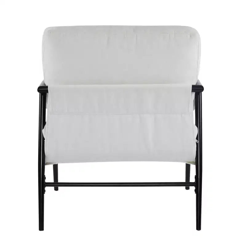 MAYEERTY 27.56 Sillón Moderno, Cojines de Felpa, Marco de Metal Minimalista, Reposabrazos de Madera, Sala de Estar, Dormitorio, Oficina